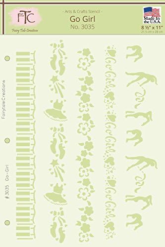 Fairytale Creations Go Girl Stencil, 8.5" L x 11" H
