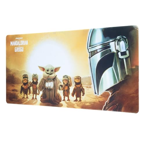 Alfombrilla de ratón XXL The Mandalorian and Grogu - Alfombrilla de Escritorio (Mouse Pad) Protector Escritorio : Impermeable y Antideslizante (80X35 cm)