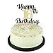 LVEUD happy birthday cake topper Black Font Golden Numbers 16th birthday happy Cake Topper -Birthday Party Decorations (16th)