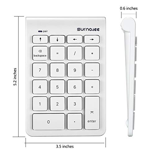 image for SurnQiee Bluetooth Numeric Keypad for Mac, Ultra-Thin 22-Key with Arro