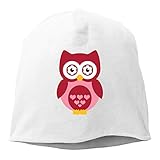 Woman Skull Cap Beanie Red Owl Headwear Knit Hat