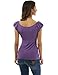 PattyBoutik Women Boatneck Puff Sleeveless Blouse (Purple Small)