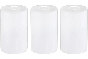SEWTEROLYN 3-Pack White Frosted Glass Shade, Glass Lamp Shade Covers Replacements for Light Fixtures, 1-5/8-inch Fitter Globes & Shades for Chandelier Wall Sconces Pendant Lights Bath Vanity Lights