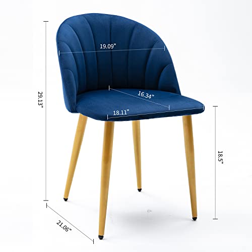 Virabit Blue Velvet Accent Chairs Set of 6, Mid Century Modern Dining