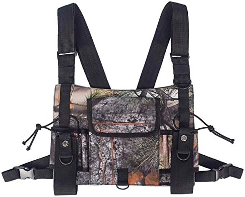 Vest Reflective Safety Outdoor Hunting Highly Visible Reflective Radio Harness Chest Rig Front Pack Pouch Holster Vest Bag For Walkie Talkie,Camouflage,China