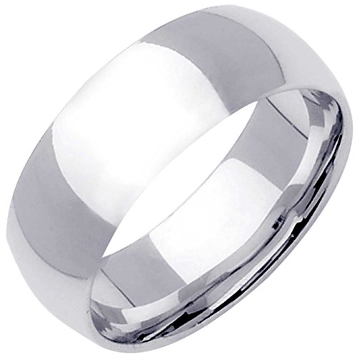 Platinum Traditional Classic Men's Comfort Fit Wedding Band (8mm) Size-9c1