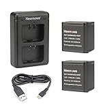 Newmowa Replacement Battery (2-Pack) and Dual USB Charger kit for Garmin Virb X and Virb XE