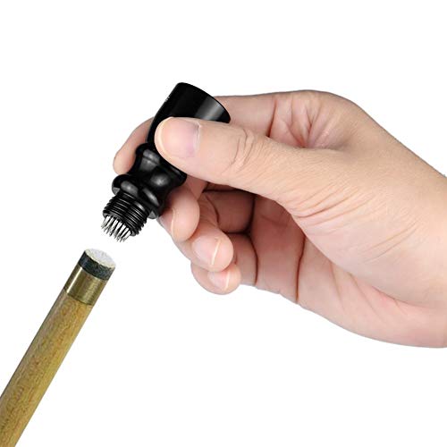 MUZOCT 3 in 1 Billard Pool Cue Tip Tool, Bowtie Snooker Pool Cue Tip Stick Shaper Repair (Scuffer/Shaper/Aerator) - Thumbnail 6