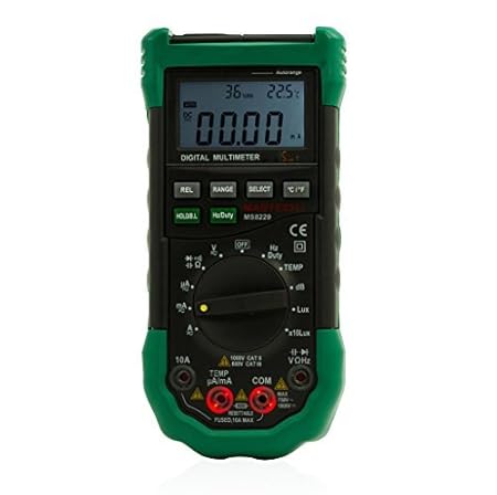 MASTECH MS8229 Auto Range Multimeter & Temperature Humidity Light Lux Sound Level Meter Tester 5 in 1 with Back Light by Mast