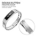 Greeninsync Compatible with Fit Bit Alta Bands Metal, Replacement for Fit Bit Alta HR Stainless Steel Bands Adjustable Accessory Wristband Small Large W/Silicone Cover for Alta Bracelet Women-White