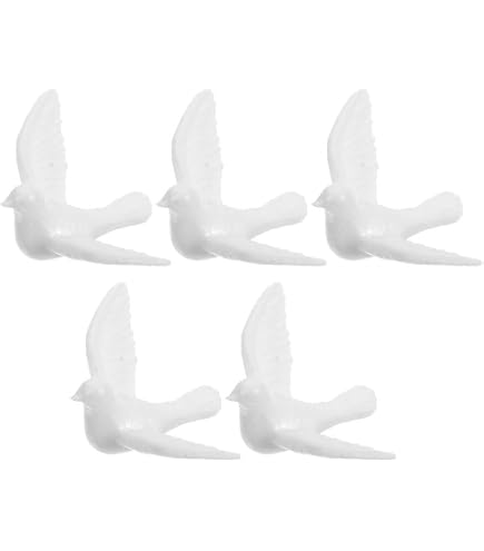 10 Piece Mini White Pigeon Figurines – Tiny Resin Pigeon Statues For Crafts, Fairy Gardens & Landscape Decor