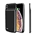 Battery Case for iPhone Xs Max, 4000mAh i.VALUX Ultra Slim Light Portable Charger Case Extended Rechargeable Battery Pack Power Bank Charging Case Cover for Apple iPhone Xs Max 6.5 Inch (Black)