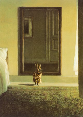 (20x28) Michael Sowa Bunny Dressing Art Print Poster