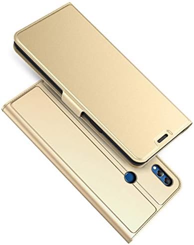 EASYCOB Phone Case Compatible for Huawei Honor 8X Max [Premium Leather] Magnetic Closure Wallet Card Flip Kickstand Case Cover for Huawei Honor 8X Max Golden