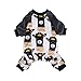 Fitwarm Lama Pet Clothes for Dog Pajamas Cat Onesies Lightweight Velvet Black Medium