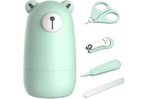 PAPABEAR Baby Nail Clippers Set with Cute Case, Infant Fingernail and Toenail File Kit for Newborn Manicure and Pedicure, New Mom Grooming Gift