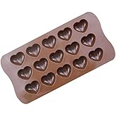 Heart Shaped Chocolate Silicone Mold, 15 Cavity Candy Jelly Silicone Molds for Valentine Anniversary Wedding Gift Wax Melts Mold Ice Cube Tray