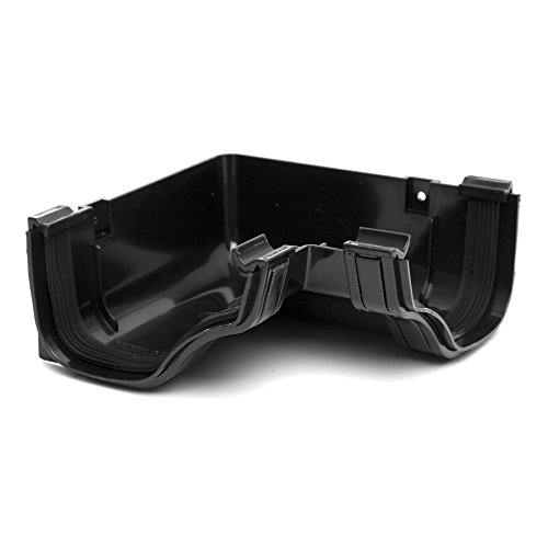 Polypipe Ogee ROG13 Extra Capacity Gutter Internal 90 Degree Angle Black 130 x 70mm