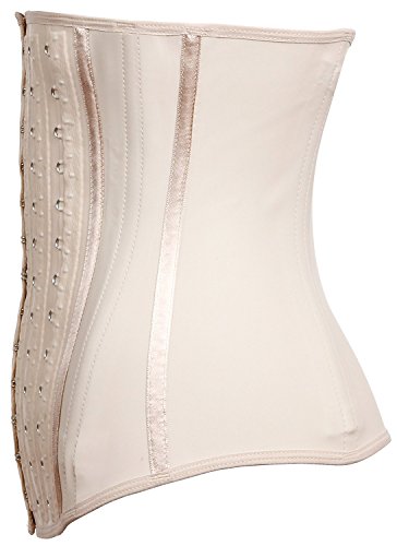 LadySlim by NuvoFit Lady Slim Fajas Colombiana Latex Waist Cincher/Trainer/Trimmer/Corset Weight Loss Shaper Beige M