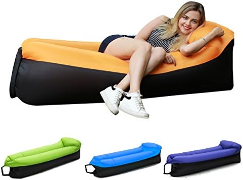 Inflatable Lounger Chair with portable carry bag for various uses (Orange Sofa)