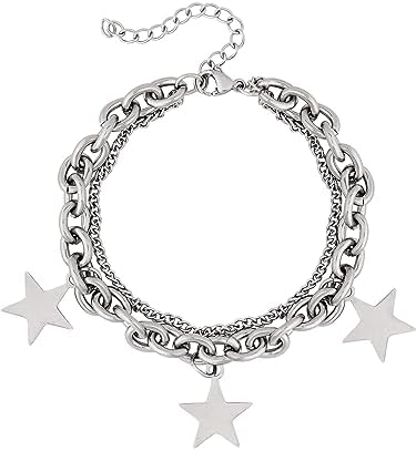 Amazon.com: Caiyao Vintage Punk Y2k Star Pearl Double Layer Beaded