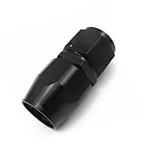 Upgr8 Universal Aluminum Oil / Fuel / Water / Fluid / Air Line Hose End Fitting (-6AN Swivel, 360 Degree Black)