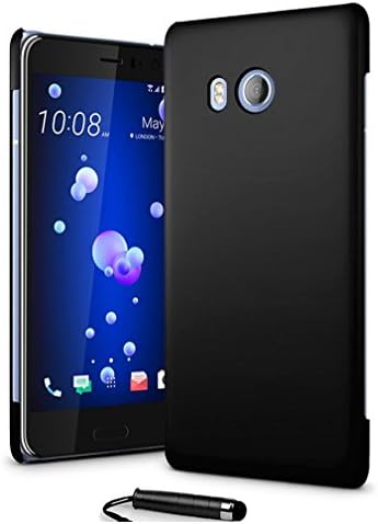 HTC U11 Armour Hybrid Hard Clip On Shell Case Cover + Screen Protector + Stylus (Black)
