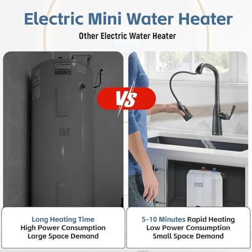 2KW 220/240V UK Plug 8L Small Under Sink Tank, Thermal Storage Water Heater, Mini Tankless, Under Sink, Electric RV TR Trailer Kitchen Compact Point of Use