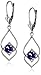 Amazon Collection Sterling Silver Gemstone Lever-Back Dangle Earrings