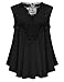 AMZ PLUS Plus Size Women Sexy Lace Blouses V-Neck Shirts Chiffon Sleeveless Top