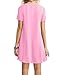 MOLERANI Women's Casual Plain Simple T-Shirt Loose Dress (M, Short Sleeve-Pink)