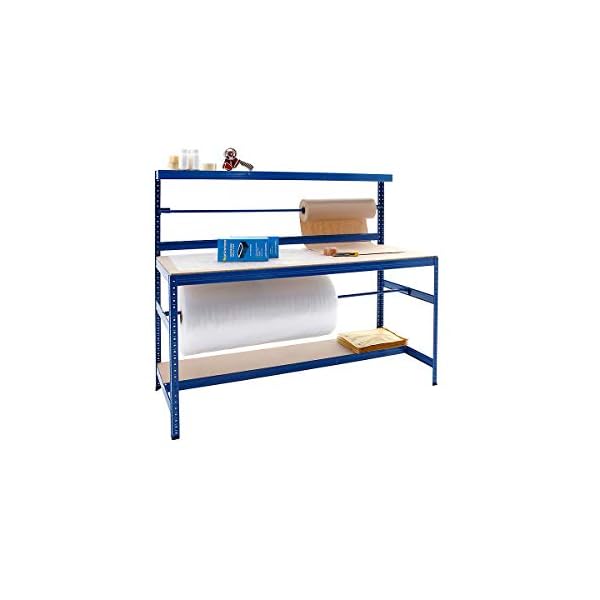 Verpackungsstation | Packtisch | Tragkraft 300 kg | HxBxT 1500 x 1800 x 750 mm | Unkomplizierte Steckmontage | Werktisch…