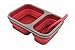 Collapsible Lunch Box - Best Bento Silicone Lunchbox With Two Compartments, BPA Free, Great for School, Red