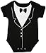 Frenchie Mini Couture Infant Tuxedo Baby Bow Tie - 100% Cotton Tux, 3D Bowtie Baby Suit, 3 Months