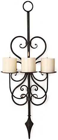 FrameArmy Iron Vertical Wall-hanging 3-pillar Candle Holder Sconce