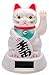 M.V. Trading Japanese Maneki Neko Fortune Cat Lucky Cat White Battery Operated Also Solar Powered with Waving Arm, 5-Inches