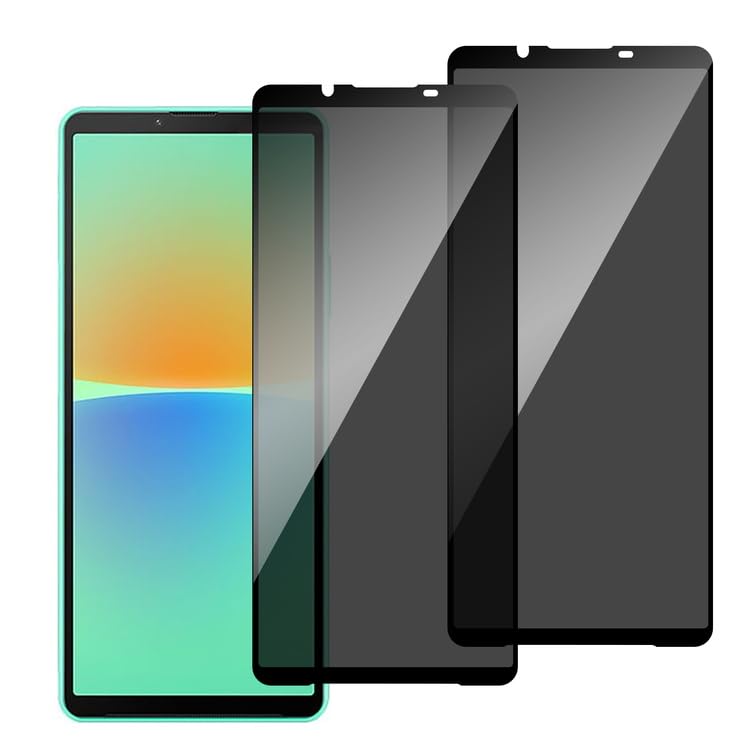 chejuza Privacy Phone Screen Protector for Sony Xperia 10 III/IV [2 Pieces], 9H Hardness, Full Coverage Anti Spy Tempered Glass, HD