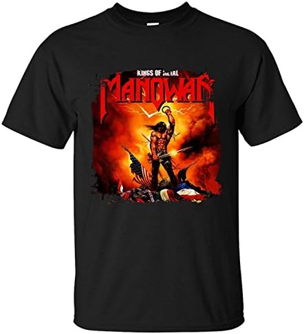 Triumph turn Men's Manowar Heavy Power Kings of Metal Logo T-Shirts