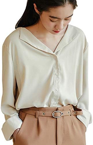 Neiman By Women’s Blouse, V Neck, Long Sleeve, Skipper Shirt, M – XL