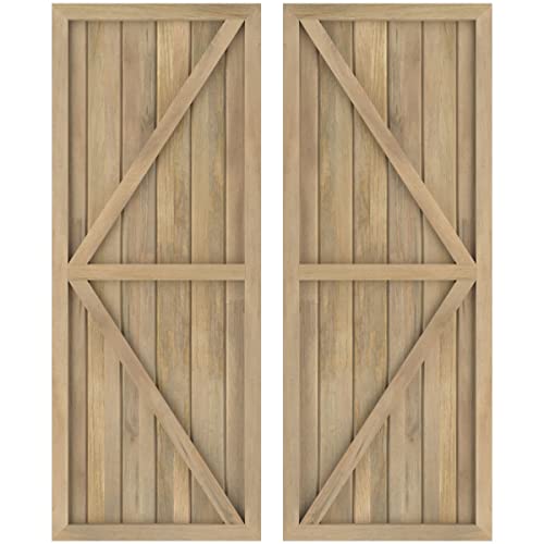 Ekena Millwork ARW102BF621X67UNH Americraft Six Exterior Real Wood Two Equal Pa…