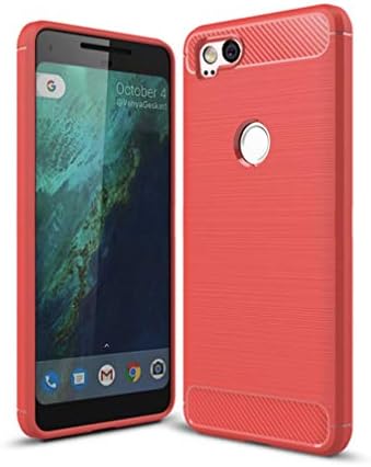 Pixel 3a Case,Pixel 3 Lite Slim Fit Carbon Fiber Back TPU Phone Case Anti-Scratch Shockproof Ultra Thin Flexible Soft Protective Cover Case Compatible with Google Pixel 3a (Red)