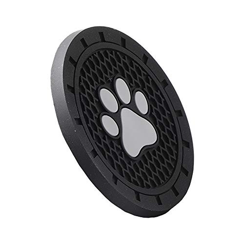 Lipctine 2 Pack 2.75 Inch Soft Paw Rubber Pad Set Round Auto Cup Holder Insert Drink Coaster fit for BMW Ford Chevrolet Silverado for BMW Ford Chevrolet Silverado Jeep Wrangler Liberty GMC Car Truck - Thumbnail 2