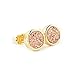 JAB 8mm Round Natural Agate Titanium Druzy Stud Earrings Gold Plated Copper Drusy Jewelry