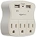 AmazonBasics 3-Outlet Surge Protector with 2 USB Ports