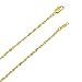 2.7mm 14k Yellow Gold Plated Twisted Singapore Choker Chain Necklace, 16 inches