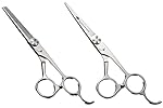 Equinox Professional Hair Cutting Scissors - Thinning Shears Set - 6.5" Overall Length High-Quality Stainless Steel - Perfect for Barbers, Salons and Home Use