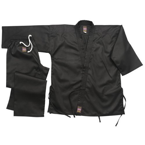 Playwell Karate Black Medium Weight 8.5oz Uniform - 5/180cm