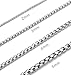 Monily 2-7mm 16-38In Square Rolo Stainless Steel Chain Necklace Round Box Necklace Men Women Jewellery …