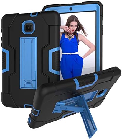 CWNOTBHY Samsung Galaxy Tab A 8.0 2018 SM-T387 Case for Kids, Rugged Drop Protection Childproof Case with Kickstand for Samsung Galaxy Tab A 8.0 2018 T387v (Black/Blue)