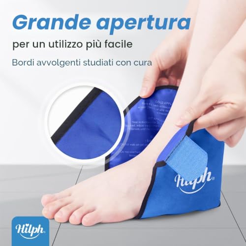 Hilph Reusable Ankle Ice Bag, Cold and Warm Therapy Bag for Ankle with Adjustable Strap - Reduces Pain, Swelling from Sprains, Stretches and Inflammations